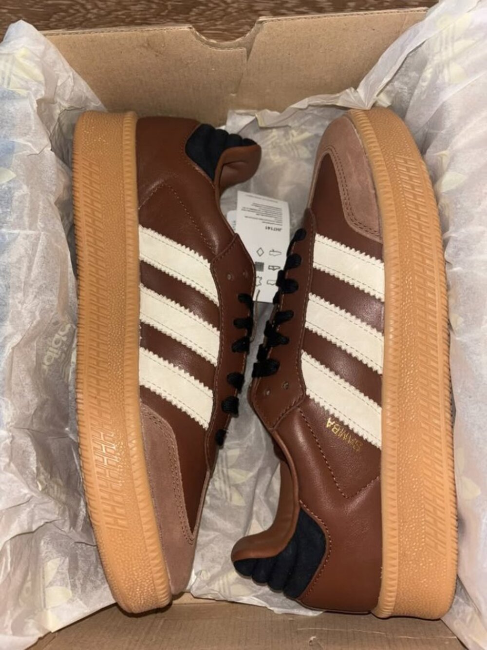 Adidas Samba Sneakers Brown White Gum Sole